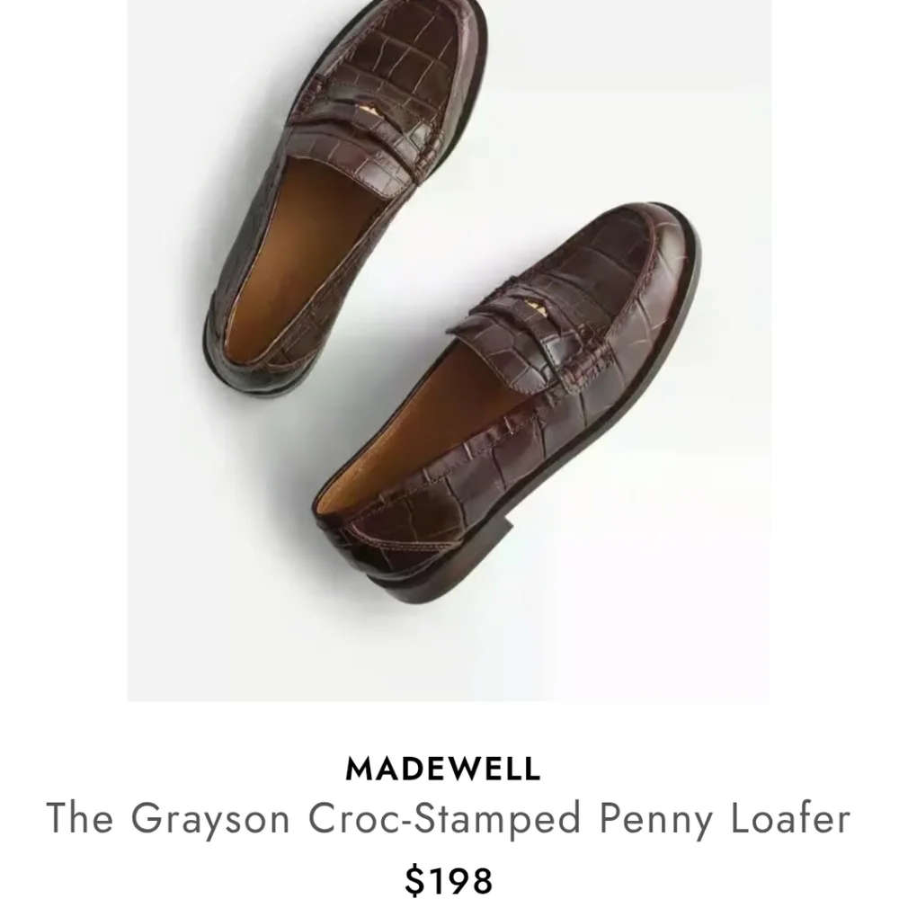 Madewell The Grayson Croc-Stamped Penny Loafer - chocolate raisin - Picture 12 of 12